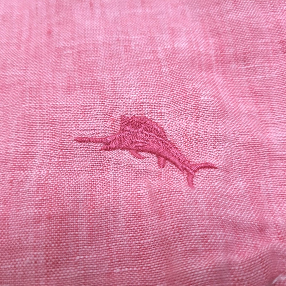 Tommy Bahama Party Bougainvillea Pink Breezer Short Sleeve Linen Shirt Men's M - Picture 4 of 9